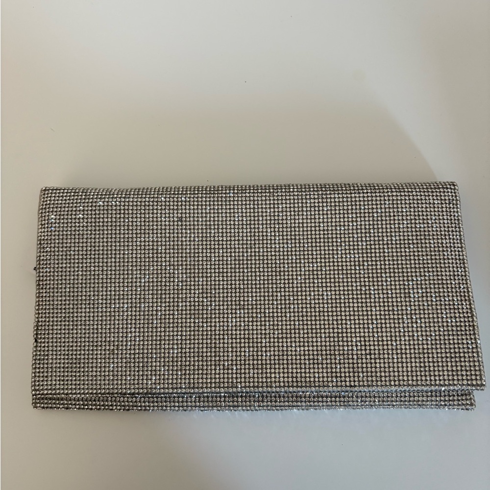 Express Shimmering Silver Clutch